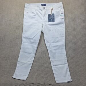NWT Democracy Ab'solution Ankle Skimmer Jeans Womens 16 White Slimming Mid-Rise
